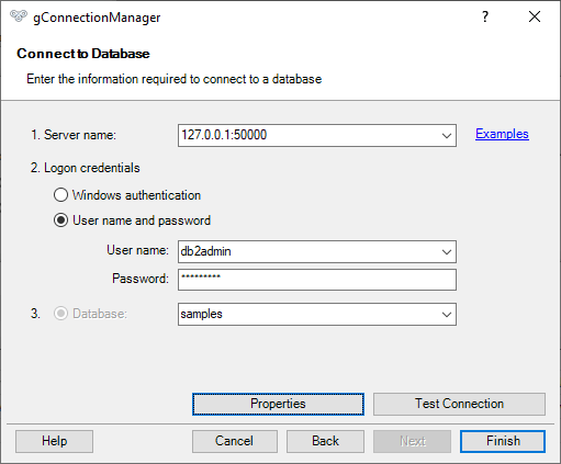 Подключение к базе данных IBM DB2 с указанием порта