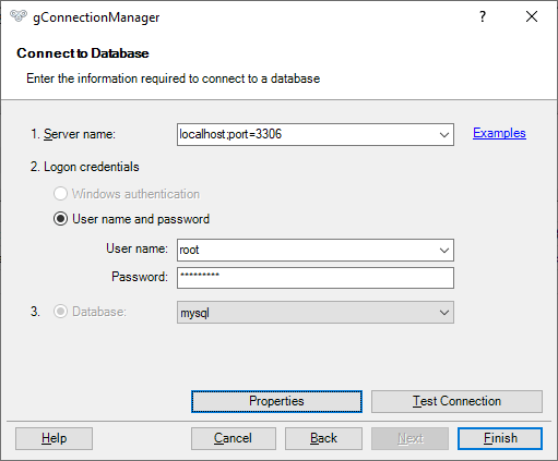Подключение к базе данных MySQL по порту 3306